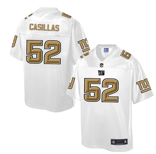 Men's Game Jonathan Casillas Nike Jersey White - #52 Pro Line Fashion NFL New York Giants